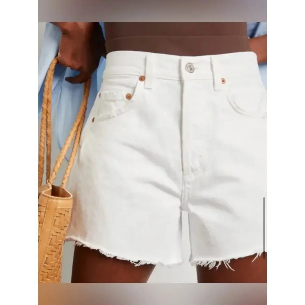 Citizens of Hummanity Annabelle Long Relaxed Vintage Size 30 White Cutoff Denim